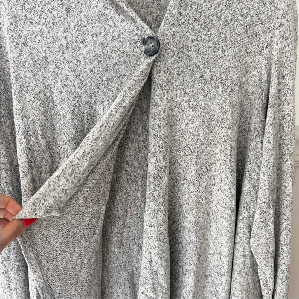 Comfy Serra Women's Heather Gray Drape Cardigan XL - Picture 5 of 6